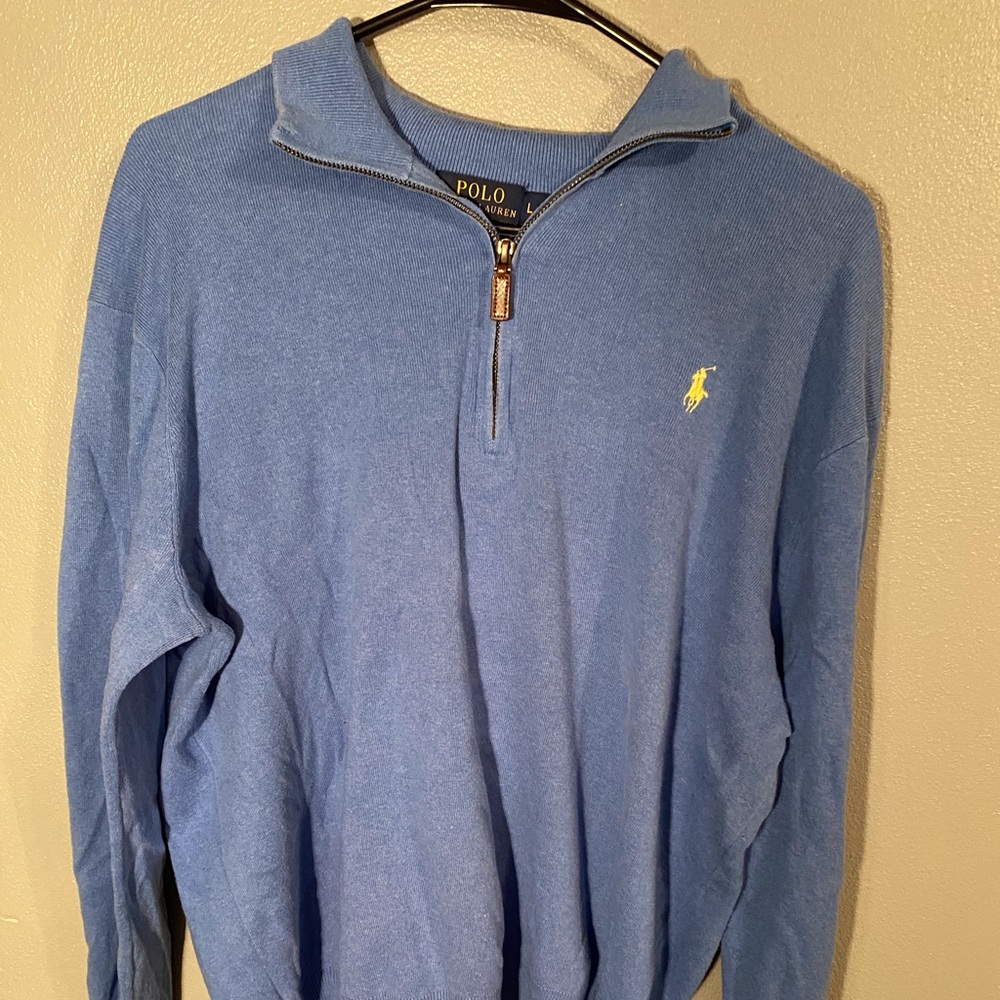 Median Blue Polo Ralph Lauren Quarter Zip